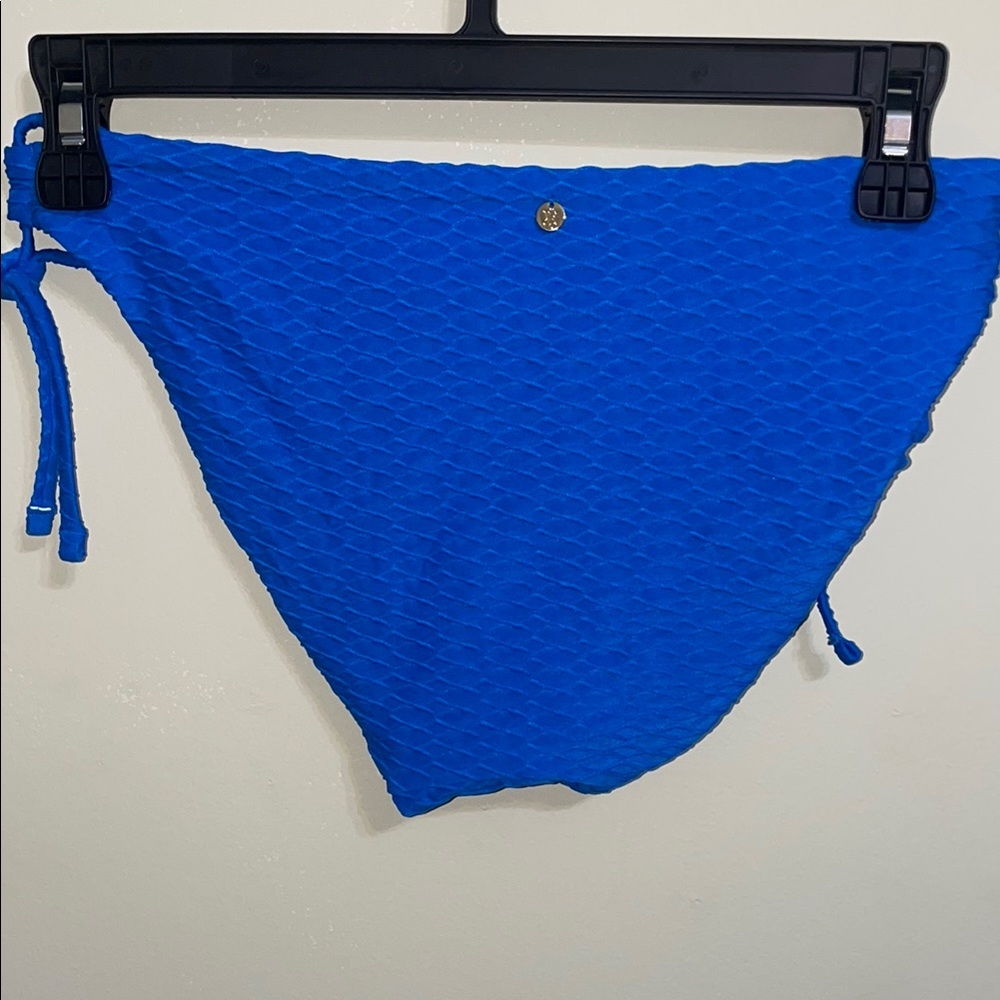 Blue Textured Bikini Bottom